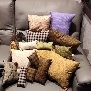 Set Of 5 Purse Pillows From 3 1/2 By 7 To 12" By 10"Colors Vary